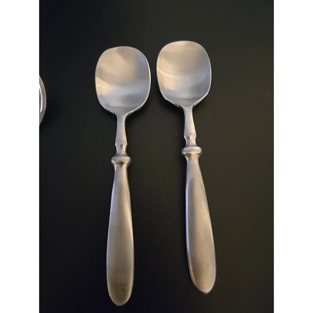 Lot Of 6 Various Silverplated Flatware Spoons Forks w 2‎ Stainless Steel Spoons